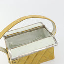 CHANEL Vanity Hand Bag Patent Leather Yellow Silver CC Auth 190628-20