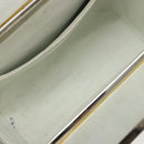 CHANEL Vanity Hand Bag Patent Leather Yellow Silver CC Auth 190628-11