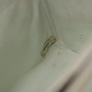 CHANEL Vanity Hand Bag Patent Leather Yellow Silver CC Auth 190628-12