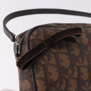 Christian Dior Trotter Canvas Hand Pouch PVC Brown Silver Auth 190629V-14