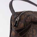 Christian Dior Trotter Canvas Hand Pouch PVC Brown Silver Auth 190629V-15