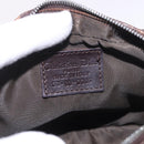 Christian Dior Trotter Canvas Hand Pouch PVC Brown Silver Auth 190629V-16