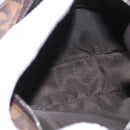 Christian Dior Trotter Canvas Hand Pouch PVC Brown Silver Auth 190629V-17