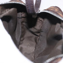 Christian Dior Trotter Canvas Hand Pouch PVC Brown Silver Auth 190629V-18