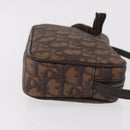 Christian Dior Trotter Canvas Hand Pouch PVC Brown Silver Auth 190629V-4