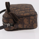 Christian Dior Trotter Canvas Hand Pouch PVC Brown Silver Auth 190629V-5