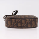 Christian Dior Trotter Canvas Hand Pouch PVC Brown Silver Auth 190629V-9