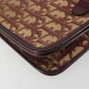 Christian Dior Trotter Canvas Chain Shoulder Bag Red Gold Auth 190630-14