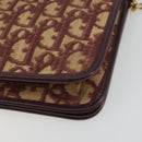 Christian Dior Trotter Canvas Chain Shoulder Bag Red Gold Auth 190630-15