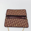 Christian Dior Trotter Canvas Chain Shoulder Bag Red Gold Auth 190630-10