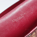 Christian Dior Trotter Canvas Chain Shoulder Bag Red Gold Auth 190630-11