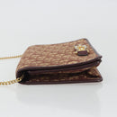 Christian Dior Trotter Canvas Chain Shoulder Bag Red Gold Auth 190630-4