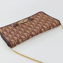 Christian Dior Trotter Canvas Chain Shoulder Bag Red Gold Auth 190630-6