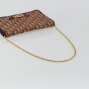 Christian Dior Trotter Canvas Chain Shoulder Bag Red Gold Auth 190630-7