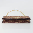 Christian Dior Trotter Canvas Chain Shoulder Bag Red Gold Auth 190630-5