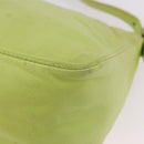 FENDI Mamma Baguette Shoulder Bag Leather Green Silver Auth 190637M-14