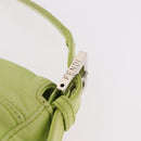 FENDI Mamma Baguette Shoulder Bag Leather Green Silver Auth 190637M-15