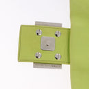 FENDI Mamma Baguette Shoulder Bag Leather Green Silver Auth 190637M-17