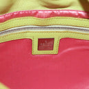 FENDI Mamma Baguette Shoulder Bag Leather Green Silver Auth 190637M-19