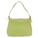 FENDI Mamma Baguette Shoulder Bag Leather Green Silver Auth 190637M-3