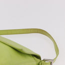 FENDI Mamma Baguette Shoulder Bag Leather Green Silver Auth 190637M-8