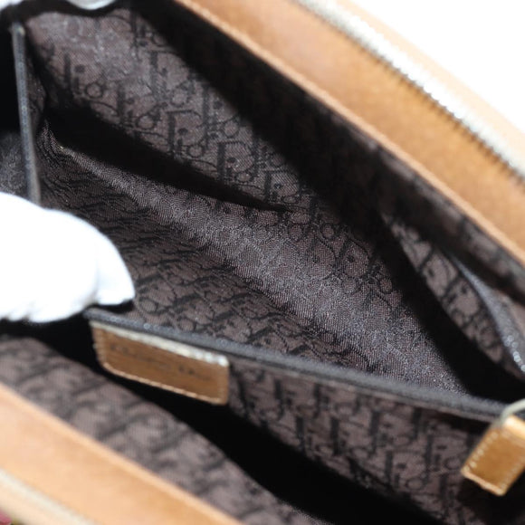 Christian Dior Boston Bag Canvas Multicolor Silver Auth 190638M