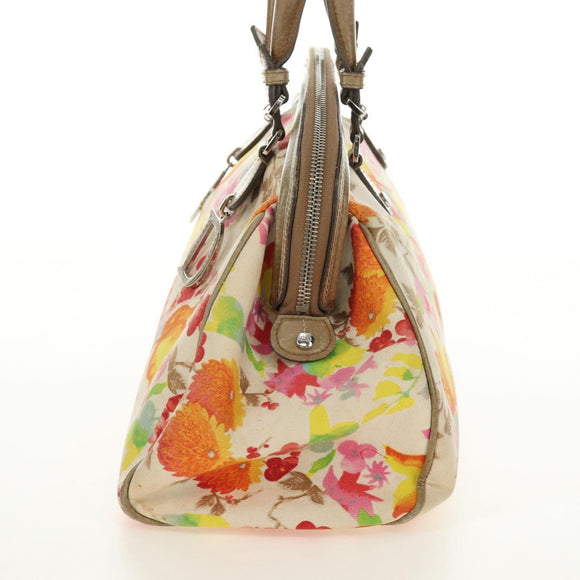 Christian Dior Boston Bag Canvas Multicolor Silver Auth 190638M