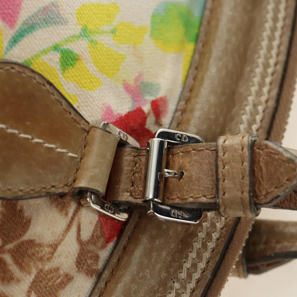 Christian Dior Boston Bag Canvas Multicolor Silver Auth 190638M