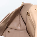 Salvatore Ferragamo Gancini Hand Bag Leather 2way Beige Gold Auth 190640-22