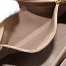 Salvatore Ferragamo Gancini Hand Bag Leather 2way Beige Gold Auth 190640-24