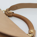 Salvatore Ferragamo Gancini Hand Bag Leather 2way Beige Gold Auth 190640-8