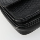 BALLY Chain Shoulder Bag Leather Black Gold Auth 190641A-14