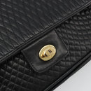 BALLY Chain Shoulder Bag Leather Black Gold Auth 190641A-17