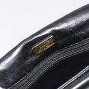 BALLY Chain Shoulder Bag Leather Black Gold Auth 190641A-11