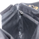 BALLY Chain Shoulder Bag Leather Black Gold Auth 190641A-19