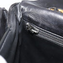 BALLY Chain Shoulder Bag Leather Black Gold Auth 190641A-20