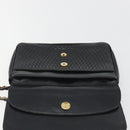 BALLY Chain Shoulder Bag Leather Black Gold Auth 190641A-23
