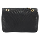 BALLY Chain Shoulder Bag Leather Black Gold Auth 190641A-2
