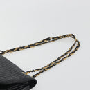 BALLY Chain Shoulder Bag Leather Black Gold Auth 190641A-8