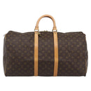 LOUIS VUITTON Monogram Keepall 55 Boston Bag M41424 LV Auth 190647A-13