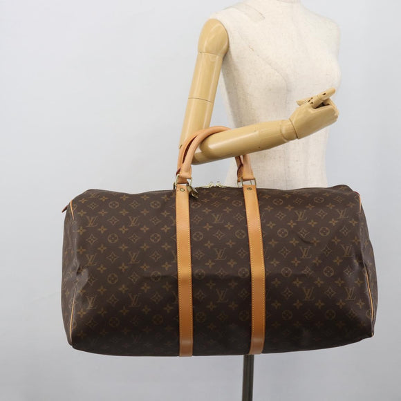 LOUIS VUITTON Monogram Keepall 55 Boston Bag M41424 LV Auth 190647A