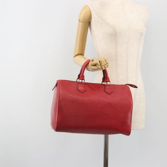 LOUIS VUITTON Epi Speedy 35 Hand Bag Castilian Red M42997 LV Auth 190649A