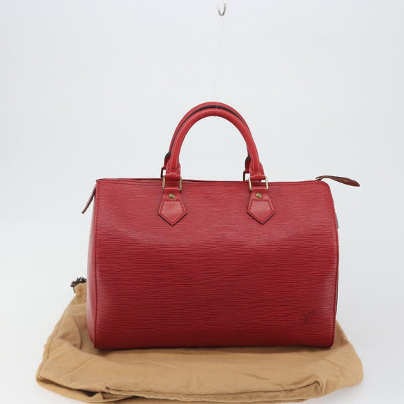 LOUIS VUITTON Epi Speedy 35 Hand Bag Castilian Red M42997 LV Auth 190649A