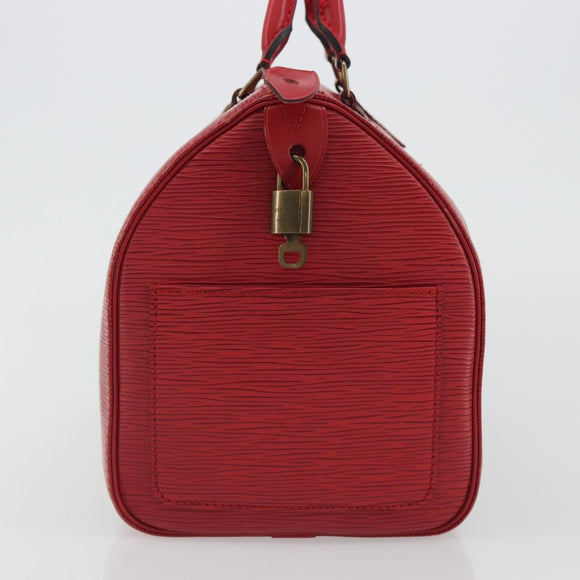 LOUIS VUITTON Epi Speedy 35 Hand Bag Castilian Red M42997 LV Auth 190649A