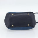 Miu Miu Hand Bag Leather 2way Blue Gold Auth 190650-5
