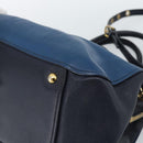 Miu Miu Hand Bag Leather 2way Blue Gold Auth 190650-17