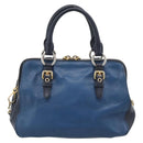 Miu Miu Hand Bag Leather 2way Blue Gold Auth 190650-2
