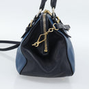 Miu Miu Hand Bag Leather 2way Blue Gold Auth 190650-3