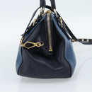 Miu Miu Hand Bag Leather 2way Blue Gold Auth 190650-4