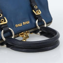 Miu Miu Hand Bag Leather 2way Blue Gold Auth 190650-7